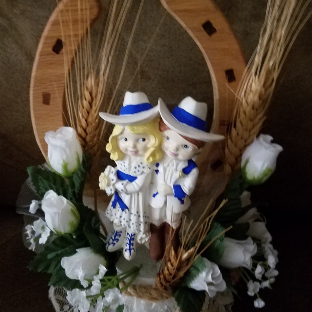 Cowboy Vintage Wedding Cake Topper